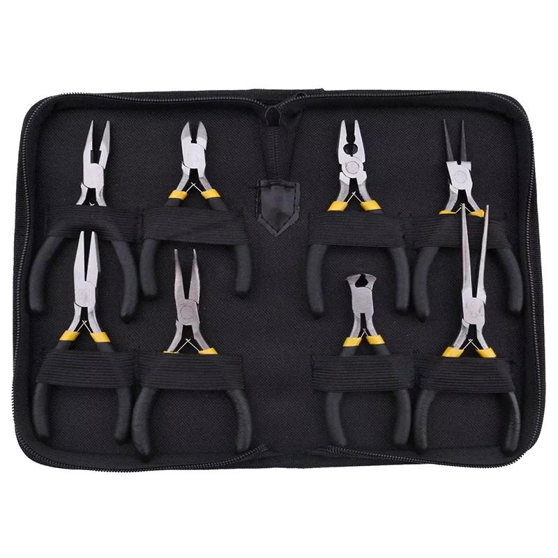 Portable Durable Carbon Steel Forging Jewellery Pliers Light Weight Mini Pliers Hand Tools Round Flat Long Nose Pliers