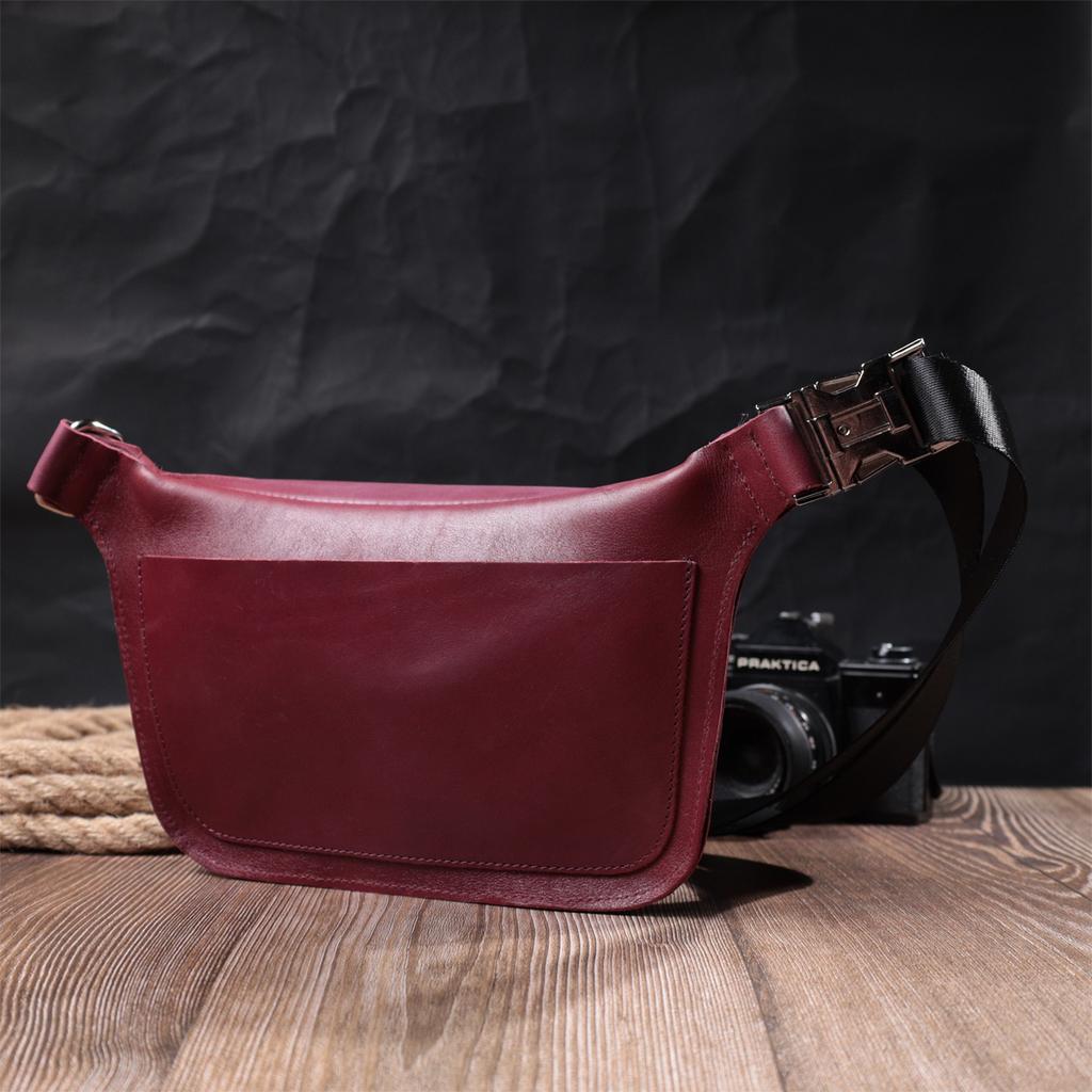 Трендовая бананка для женщин из натуральной кожи GRANDE PELLE Bag 22815 Розовый