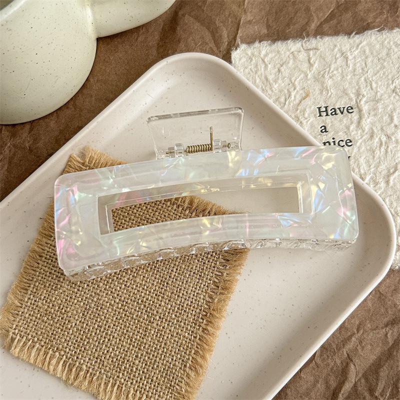 Extra Large Multicolor Acetic Acid Hairpins - Versatile Mermaid Square Design for Girls