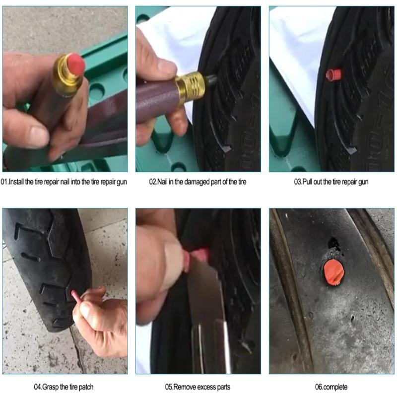 Vacuum Tire Rubber Bullet Tire Repair Tool Mushroom Nail + Lead Electric Vehicle Motorcycle Tire Repair Tool Auto Parts