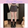 Urban Style Womens Black A Line Skirt With High Waist And Side Slit For Spring Fashion