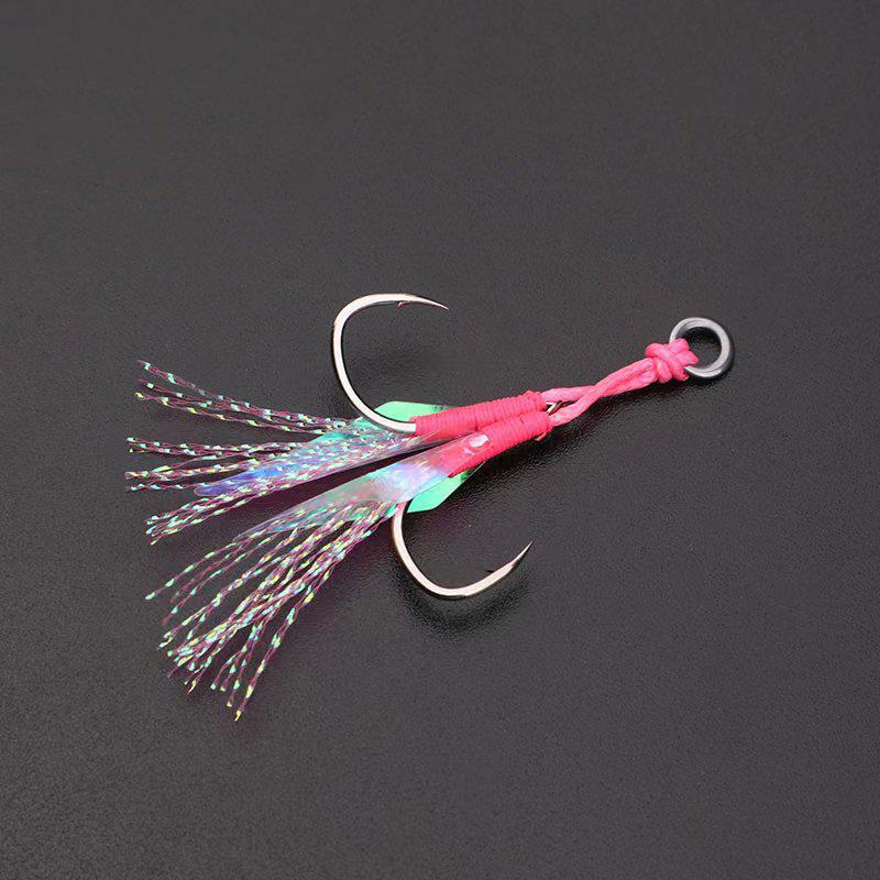 Cast Jig Assist Hook High Carbon Steel Angle Barbed Thread Feather Lure Fishing Tackle Slow Jigging Sea Pesca Fishhook