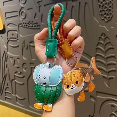 Cartoon PU-Leder Shan Hai Jing Schlüsselanhänger Tasche, Personalisierter Kleiner Anhänger Schlüsselanhänger