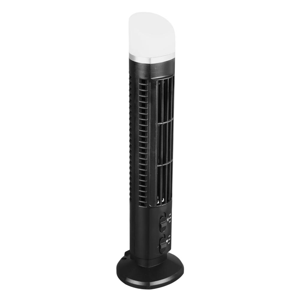 Bladeless Tower Fan Portable USB Desk Fan with Light for Home Bedroom  
