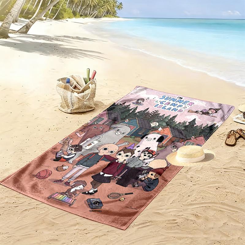 Summer Camp Island cartoon 2D Flat Print Beach Towel, Large Soft Quick Dry Towel for Beach Camping SwimmingXSTJ0915529