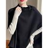 Noble Loose Knit Shawl: Irregular, Stylish High Neck Cape Sweater Cardigan