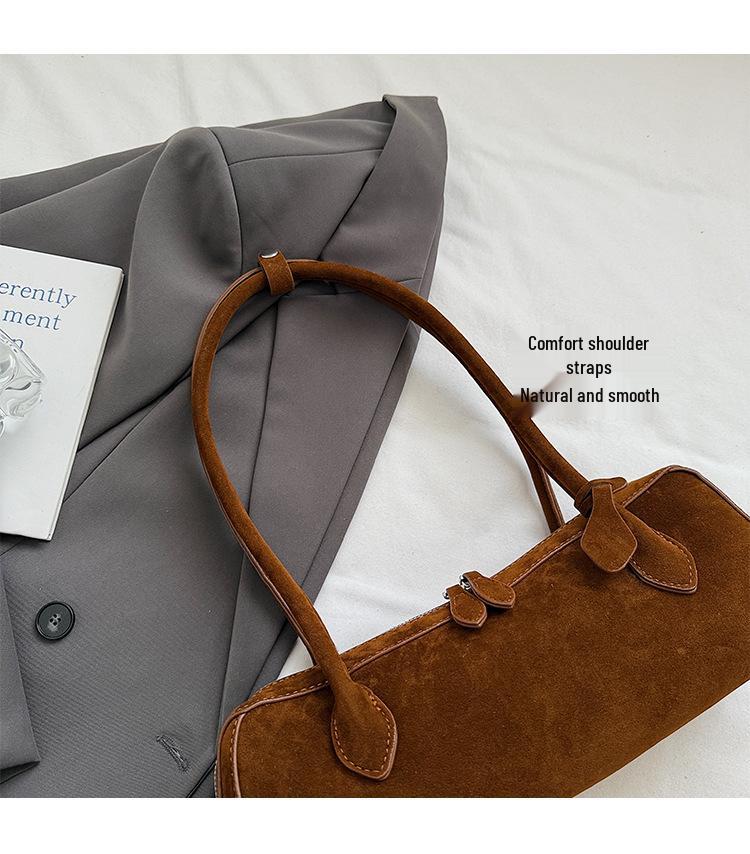 Vielseitige Wildleder-Schultertasche mit großer Kapazität und modischem Design