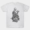 Men Black Print T-shirt Skeleton Love No-Cut Transfer Paper Print Cotton Tshirt