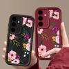 Floral Print TPU Shockproof Phone Case For Samsung S25 Ultra S24 FE S23 Plus A56 A36 A16 A15 A55 A06 Soft Silicone Lens Protection Matte Bumper Cover