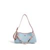 Women's underarm bag feeling advanced large capacity with commuter denim single shoulder first layer cowhide fashion