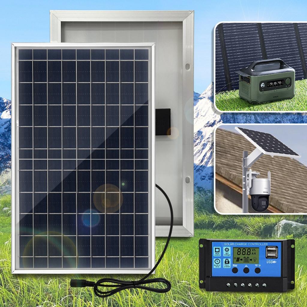 10W Polysilicon Solar Panel Set Solar Panel and Solar Recharge Controller Kit For Camping Traveling Car Mobile Phone
