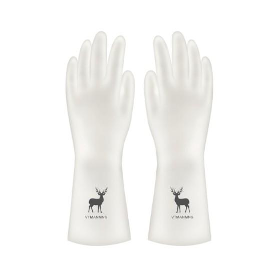 Waterproof Reusable Rubber Protective Household Kitchen Washing Cleaning Gloves M Deer