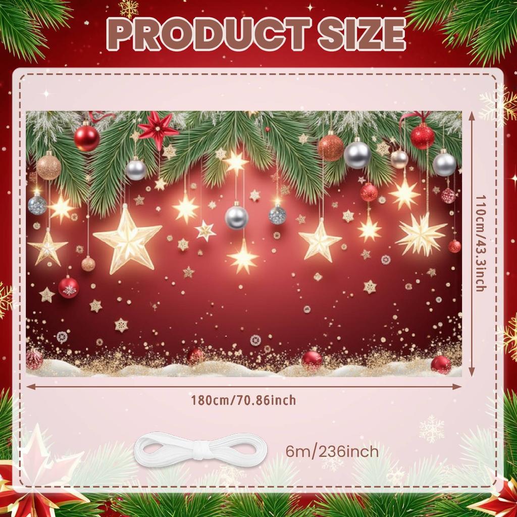 Christmas Banner Snowflake Pattern Winter Celebration Banner Xmas Background Festive Decorative Christmas Decor Backdrop
