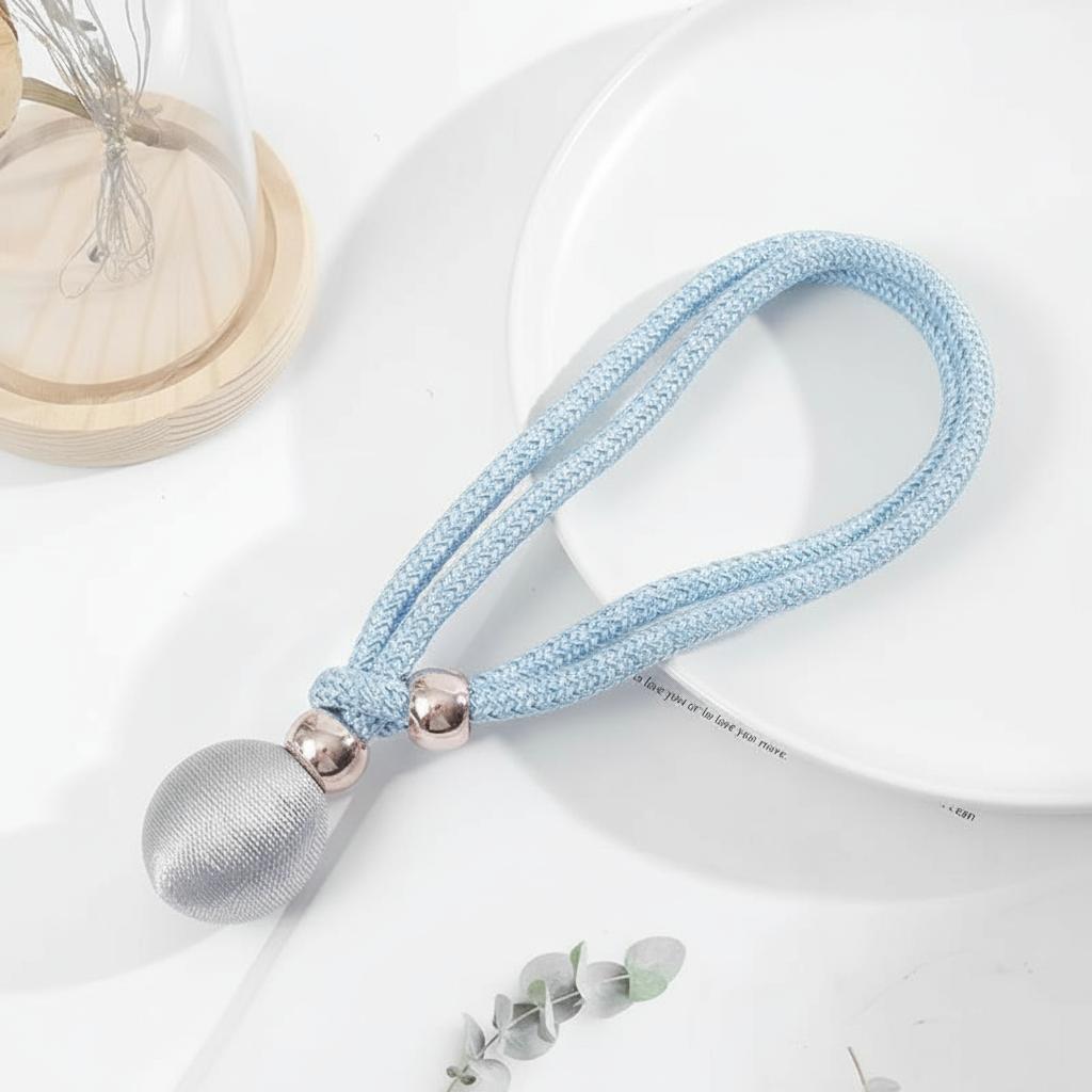 

2pcs Multicolor Curtain Tieback Rope, Fashionable Knot Decor Ball Pendant, Versatile Bedroom Living Room Curtains Buckle Other небо синє кольору