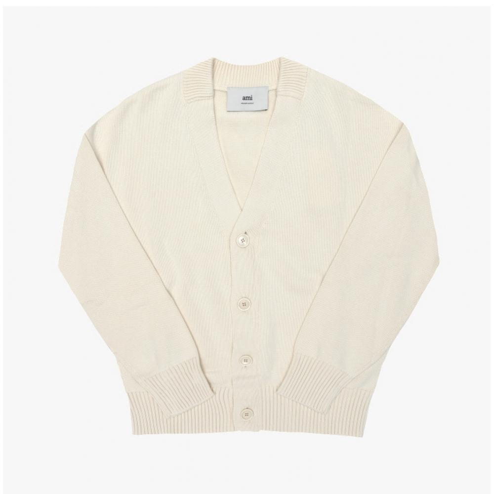 Ami Crochet Logo Men S Cardigan Kn0063