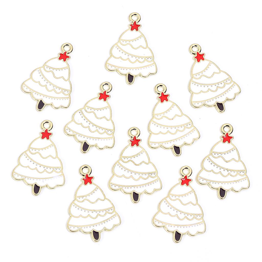 10-20pcs/lot Christmas Series Alloy Enamel Cute Pendant Santa Claus Elk Snowman Shape Charms For DIY Bracelet Necklace Accessory