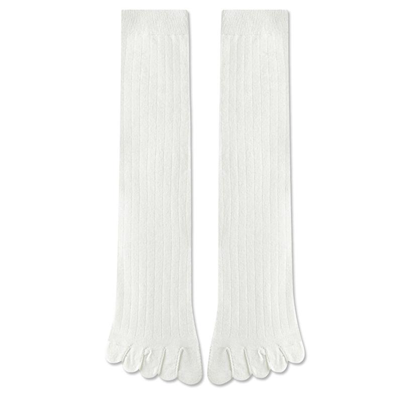 Men Toe Socks Long Cotton Simple Business Stockings Breathable 5 Finger Socks Calf For 4 Seasons