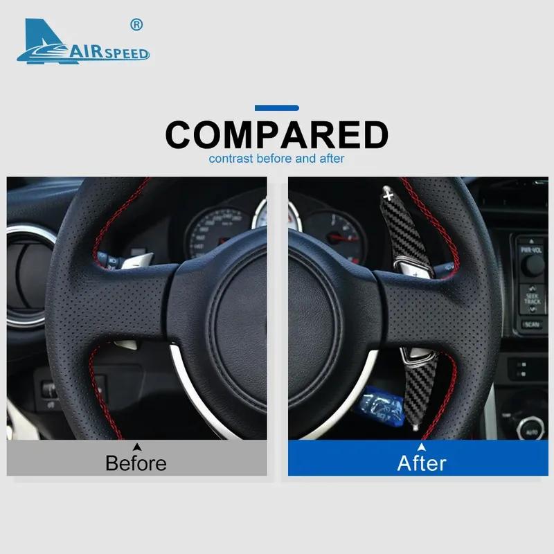 Hard Dry Carbon Fiber For Subaru XV BRZ Forester Impreza Outback Legacy Toyota 86 Steering Wheel Paddle Shifter Sticker