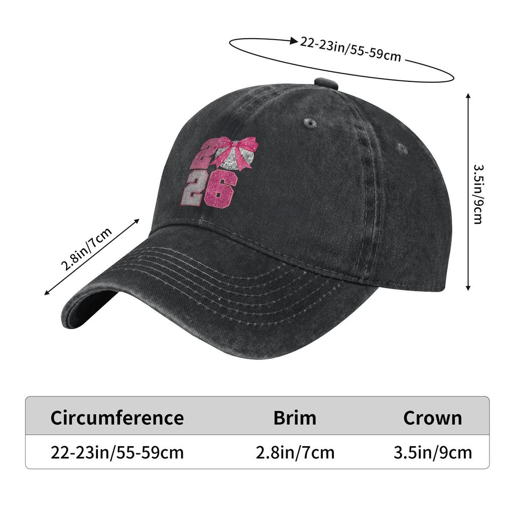 Happy New Year 2026 Disco Ball Pink Coquette Bow Family Casual Baseball Cap Summer Sunscreen Men Adult Vintage Baseball Caps