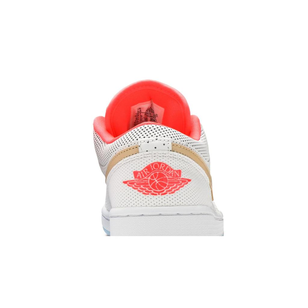 Womens Air Jordan 1 Low SE 'White Sesame' (women's sizes) White / Flash Crimson / Psychic Blue / Sesame Vintage Basketball Shoes DC9509 100