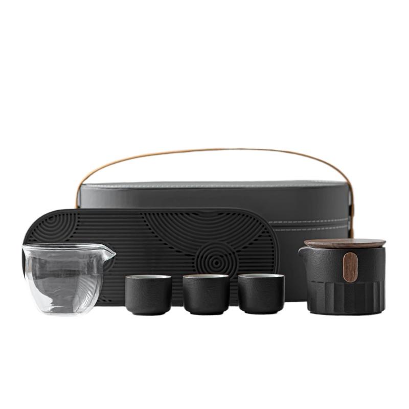 Travel Tea Set Portable 2025 New Outdoor Camping Out Carrying Bag Tea Tray Table Kung Fu Brewing Teapot