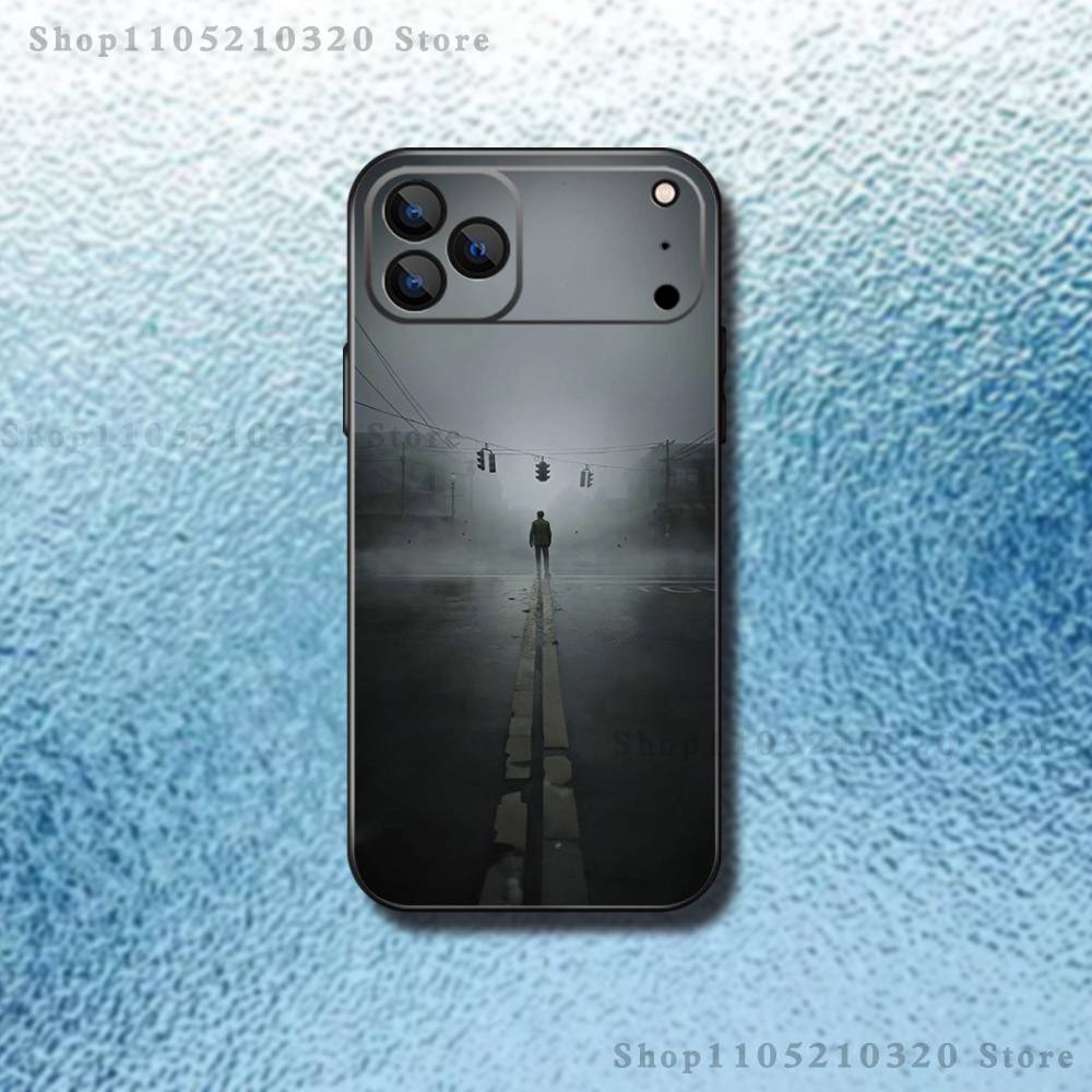 Silent Hill 2 Videogame Phone Case For iPhone 17,16,15,14,13,12,11,Pro,Max,Plus,E,SE4,Air,Mini Black Soft Funda