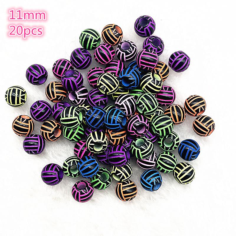 10-20Pcs Sport Rugby Tennis Basketball Football Volleyball Beads Spacer Acrylic Beads For Jewelry Making DIY Bracelet Necklace