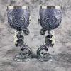 Calice da Vino in Acciaio Inossidabile Graal del Drago Scultura Tridimensionale Creativa 3D Coppa Medievale Retrò per Coppia Coppa da Vino Rosso in Resina