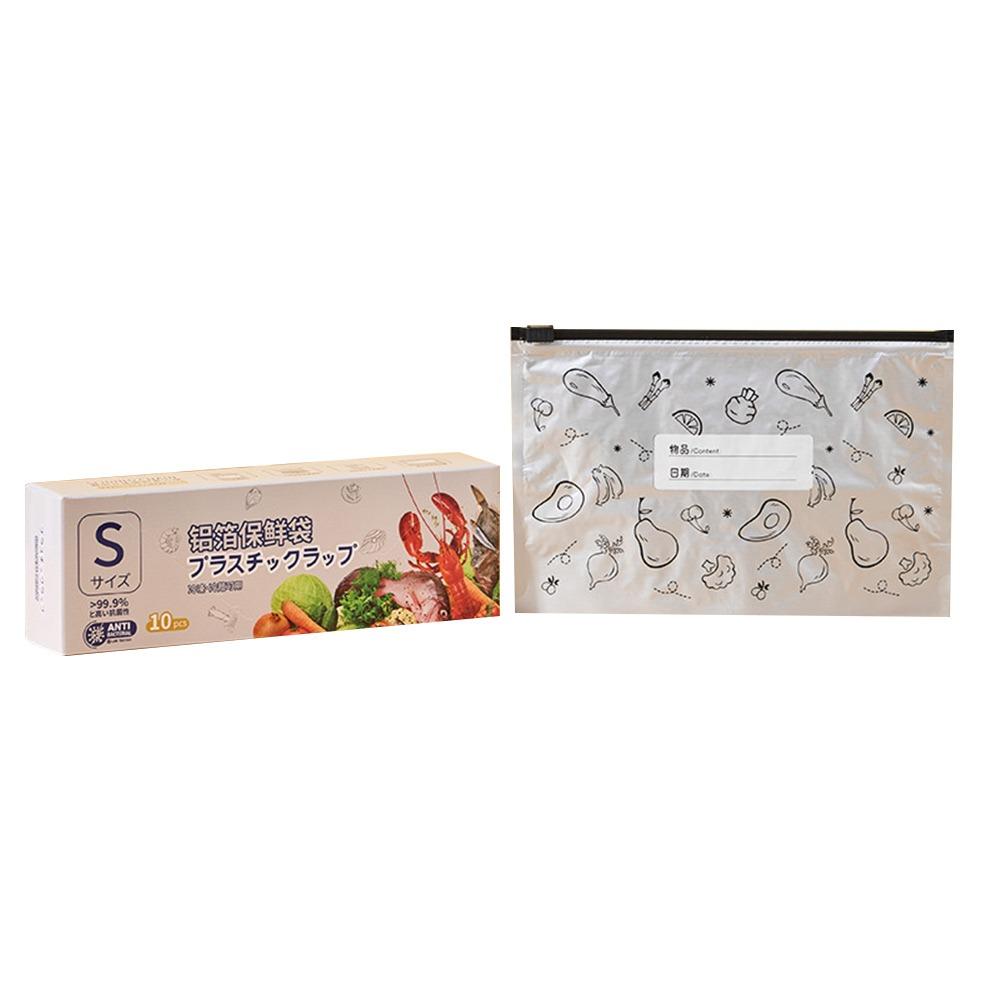 

10 шт. Алюминиевая фольга Кухонный пакет для хранения свежести продуктов Герметичный пакет для продуктов Новый пакет для заморозки Стоячий пакет S-23*15cm