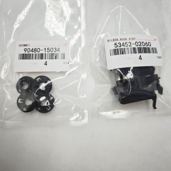 For Toyota Corolla Set of Hood Prop Rod Clamp Clip Bracket Fastener 53452-02060