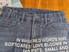Pantalones vaqueros anchos para hombre con estampado de letras retro americano y lavado