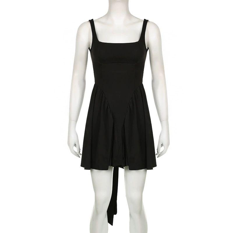 

Elsa Fashion New Houseofcb French Suspender Dress Stylish Bows Backless Dress Formal Dress for Women Black L