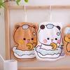Kawaii Cartoon Bubu Dudu Hand Towel Double Layer Thick Absorbent Coral Fleece Hanging Towel Cute Cartoon Towel for Home Towel