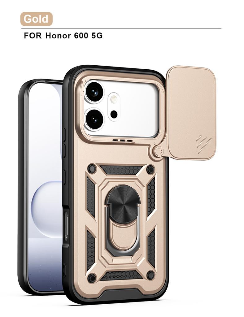 Armor Shockproof Case For Honor 600 Lite 600Pro Magnetic Ring Holder Slide Lens Cover For Honor 600 Honor600 Pro 5G Coque Funda