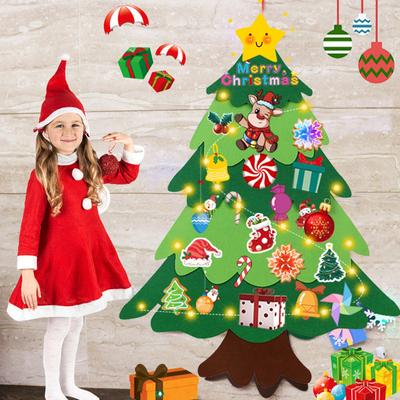DIY-Weihnachtsbaum-Set mit Ornamenten für Kinder, Weihnachtsgeschenke, Tür- und Wandbehang