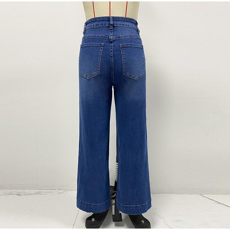 High Waisted Straight Leg Jeans Women's Clothing 2025 Spring New Item Slim and Wide Leg Retro Style Pants