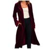 Women's Fashion  And Winter Cardigan Jacket Gold Velvet Long Windbreaker