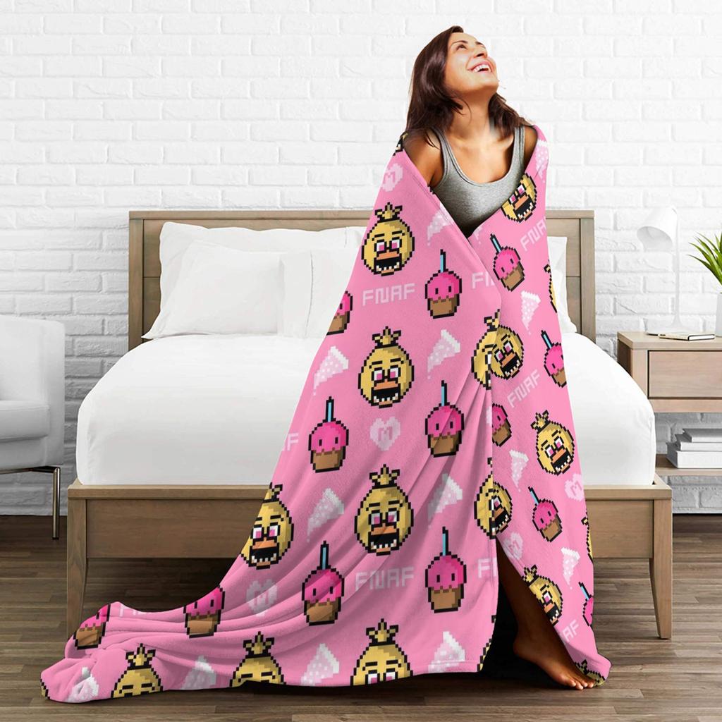 Chica Fnaf Horror Game Bonnie Blanket Multi-size Super Soft and Warm Throw Blankets for Couch Sofa and Bed
