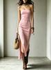 European and American I Pure Desire Wind Tube Top Long Dress, Skin-friendly Elastic Chest Wrap Split Hanging Dress Women's Clothing Women's Summer