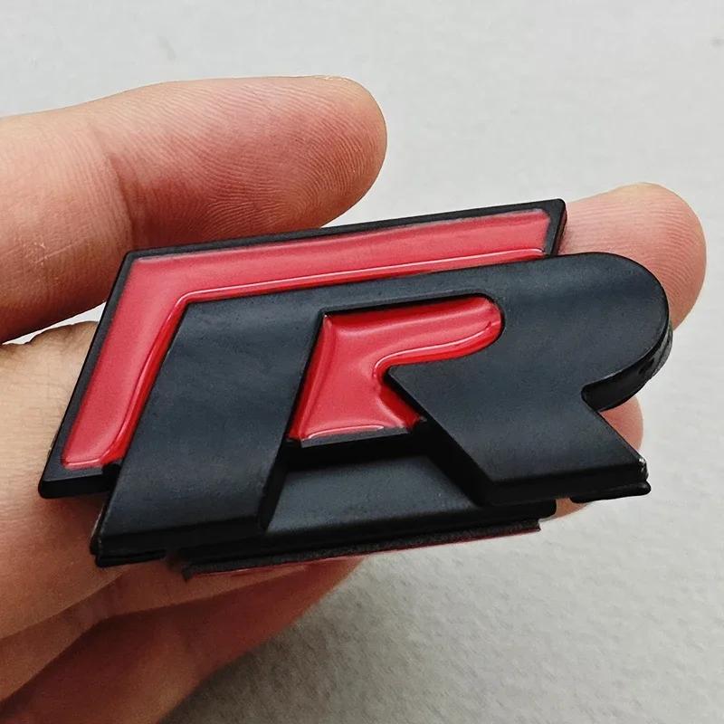 AABLC1 3D Metall Auto Logo R RLine Kühlergrill Emblem Abzeichen Aufkleber für Volkswagen VW Golf R R32 MK7 MK7.5 MK8 Polo GTI GLI Zubehör