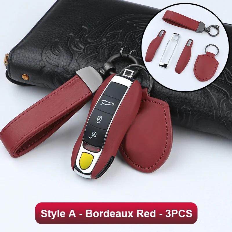 Leather Fob Remote Keys Case Key Cover Key Shell Replace For Porsche Boxster Cayman 911 Panamera Cayenne Macan