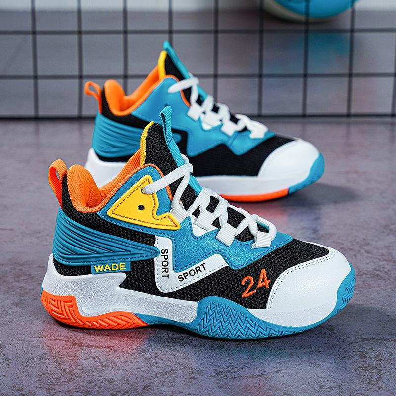 Jungenschuhe Kinder-Basketballschuhe Frühling und Sommer neue professionelle Trainings-Sneaker für mittlere und ältere Kinder Rutschfest stoßdämpfend s