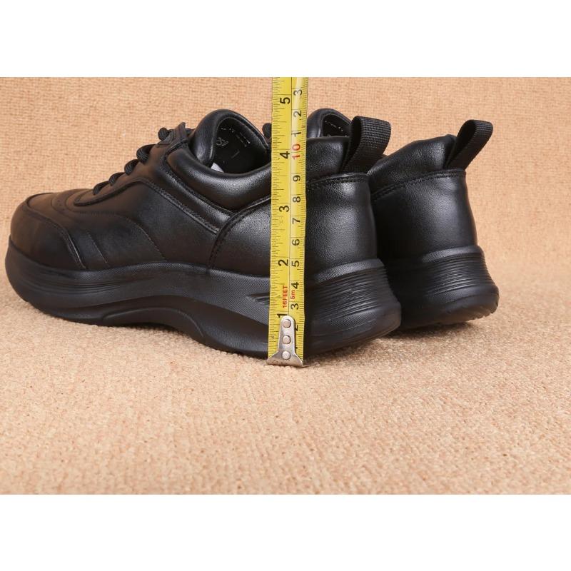 New Leather Shoes Men Leisure Outdoor Athletic Trekking Sports Running Anti-slip Soft-sole Lace-Up Sneakers Business Lightweight