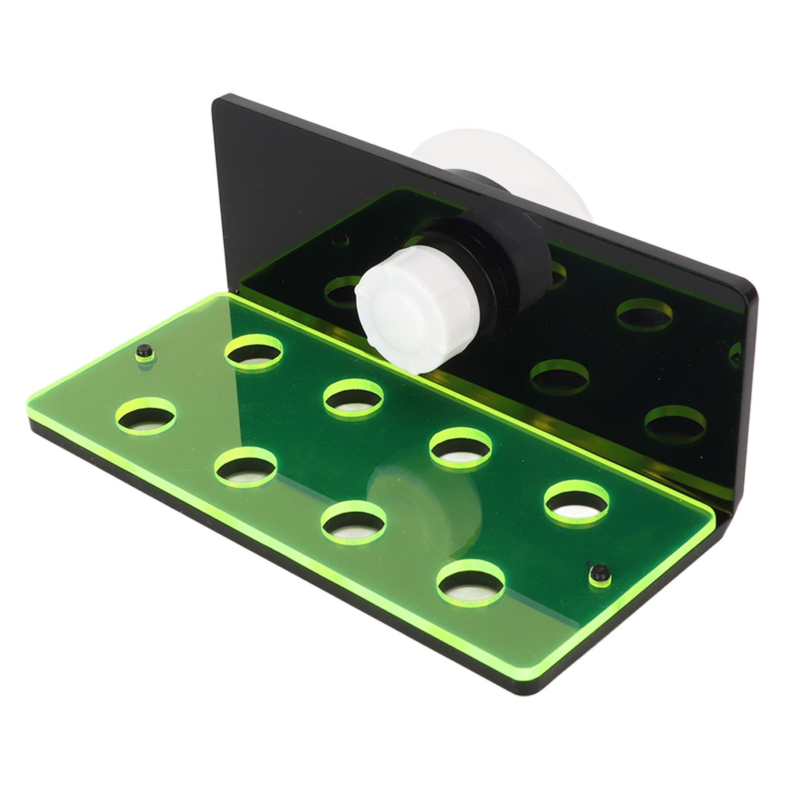 

Fluorescent Green Coral Frag Holder 8 Holes Double Layers Acrylic Aquarium Coral Racks with Suction Cup for Live Corals