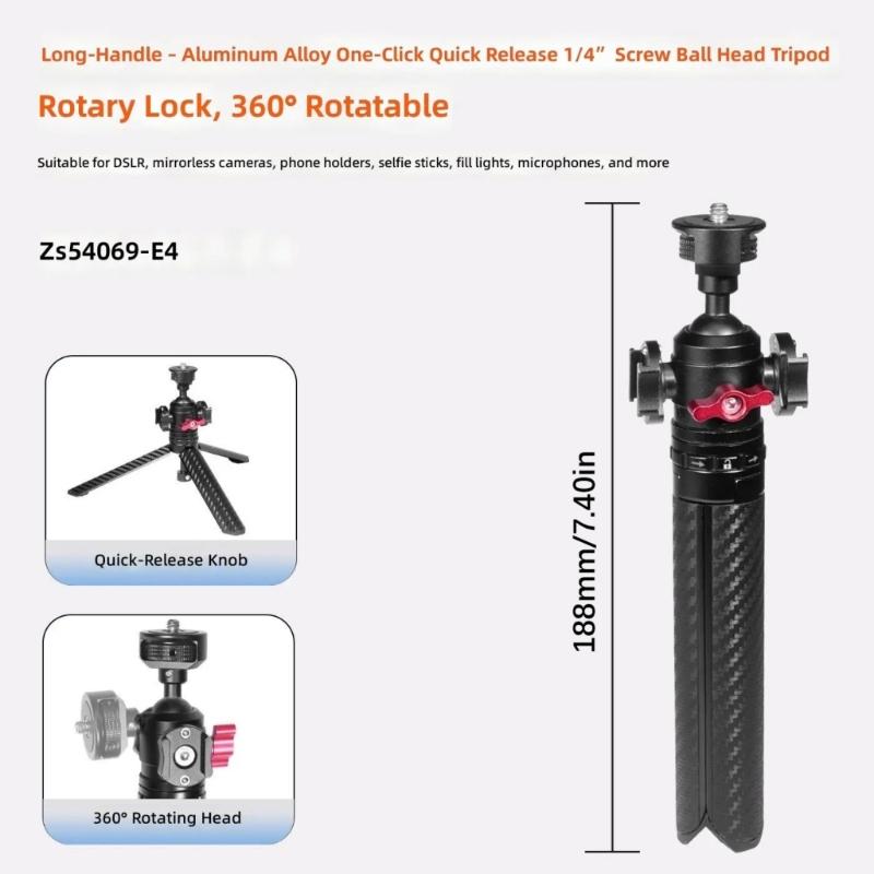 Compactly Aluminum Mini Tripod With Magnetic Base For Smartphones Cameras Action Cameras Stable Desktop Stand 2.5kg Load