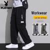 PLAYBOY Men's Loose Fit Straight Cargo Pants