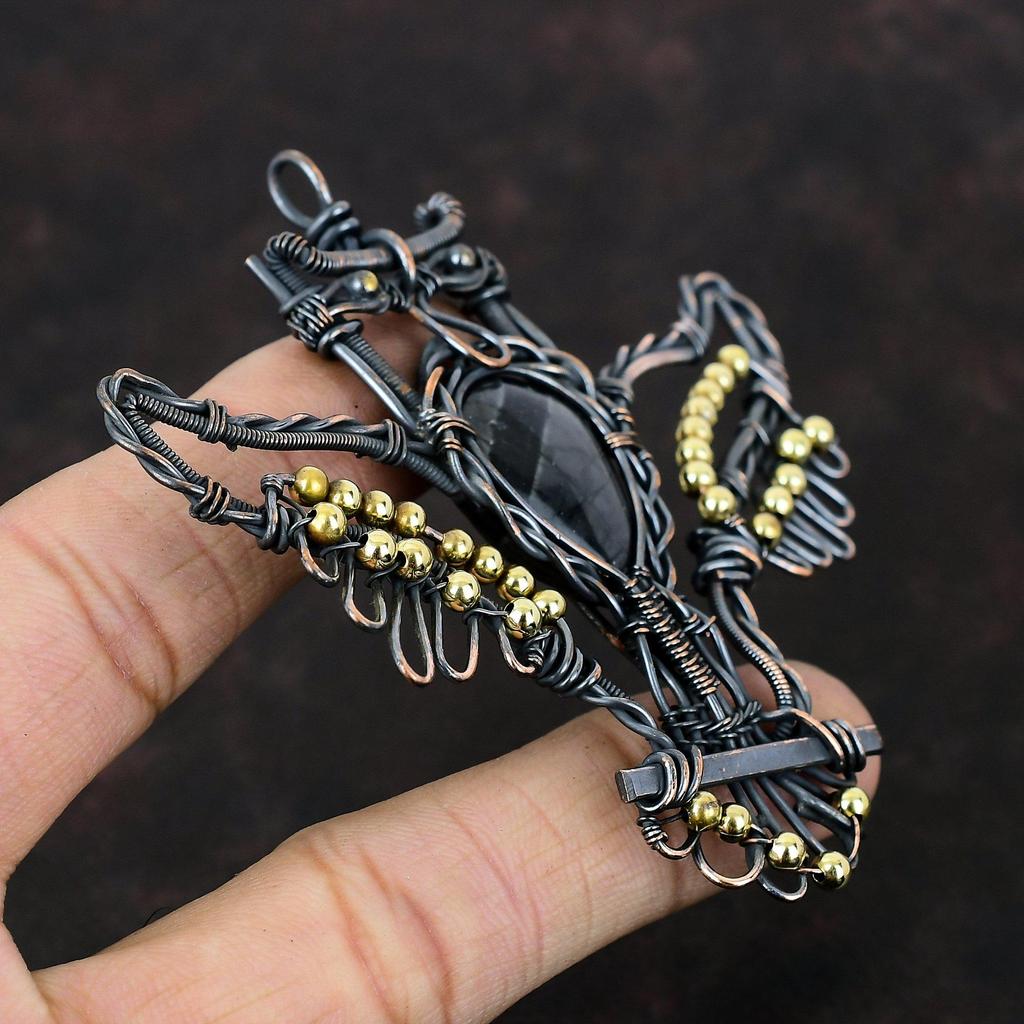 Picasso Jasper Pendant Copper Wire Wrapped Gemstone Pendant Owl Pendant Copper Wire Jewelry Handmade Pendant Picasso Jasper Jewelry For Gift