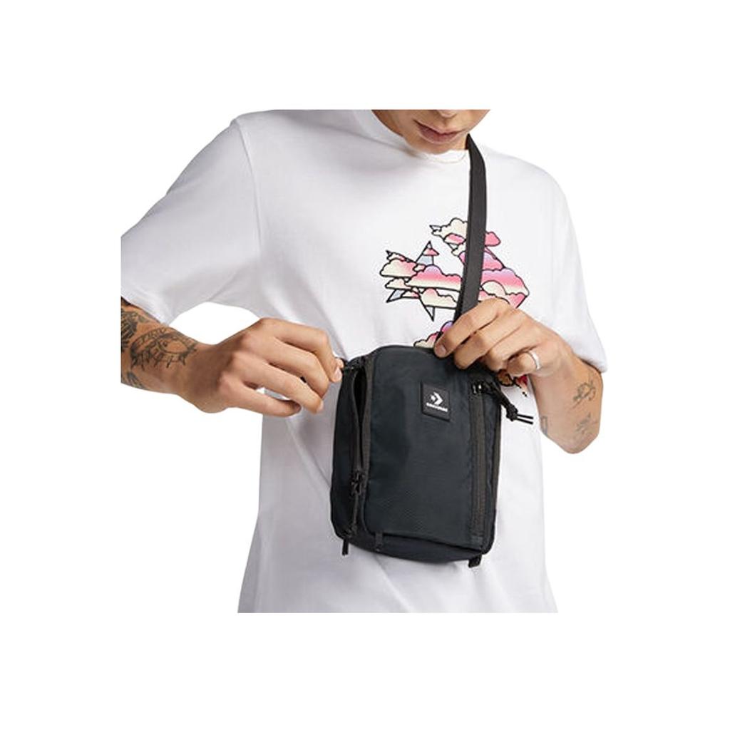 New Converse Polyester Cell Phone Pouch, Crossbody Bag, Shoulder Bag Regular Unisex Black 10024555-A01