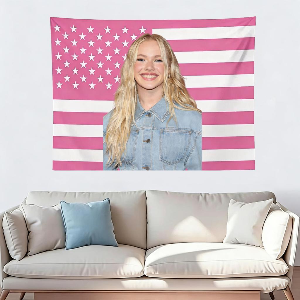 Indie Pop Singer Pink USA Flag Tapestry Custom Celebrity Wall Hanging for Bedroom Dorm Fan Decor Poster