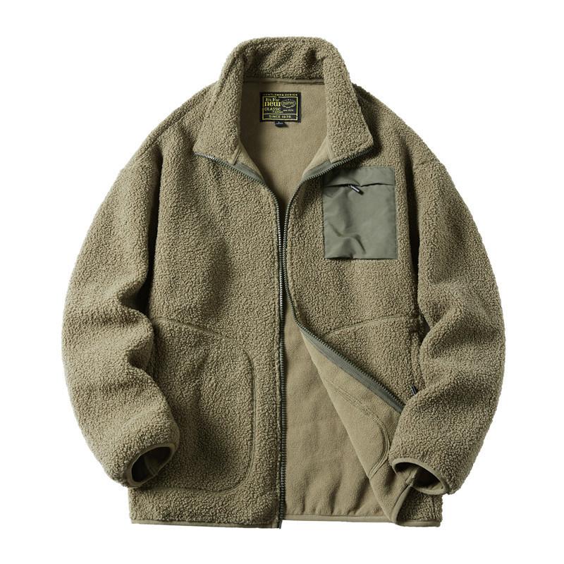 Autumn and Winter New Style Fleece Fleece Jacket Green Teddy Fleece Men and Women Couple Clothing Fleece Jacket Sherpa Jacket Men